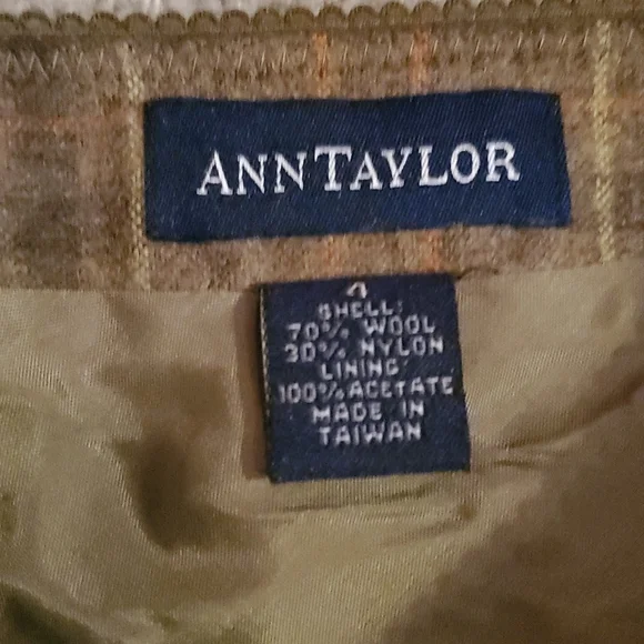 Ann Taylor Brown Plaid A-Line Skirt - Picture 6 of 12